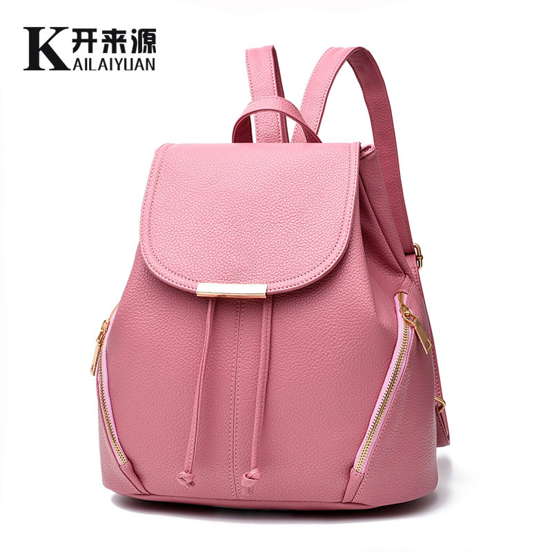 BACKPACK BAG BAG 2018 NEW SOLID COLOR WEAR-RESISTANT TIDE WOMENS BACKPACK SPRING AND SUMMER NEW STUDENT FASHION CASUAL KOREAN WOMENS BAG