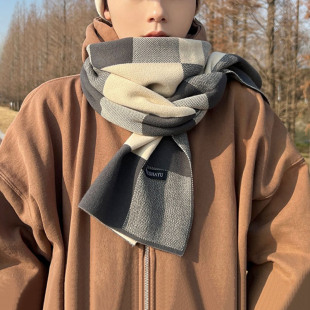 青年男士高中生维卫韦巾男孩围勃男款高中男生围脖中学生冬季围巾