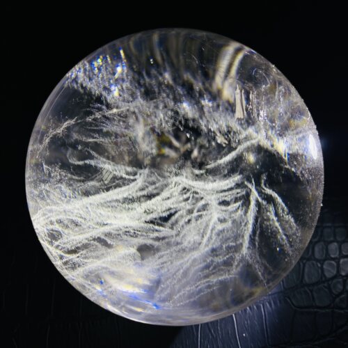 巴西天然星空白水晶球风水摆件