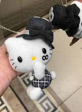 日本代购hellokitty包包挂件背包饰品红色礼帽书包挂饰公仔kt新年