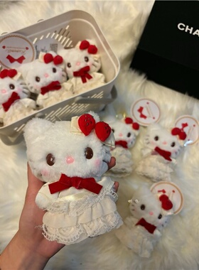 日本代购白色草莓蛋糕kt猫包包挂件hellokitty美乐蒂公仔玩偶饰品