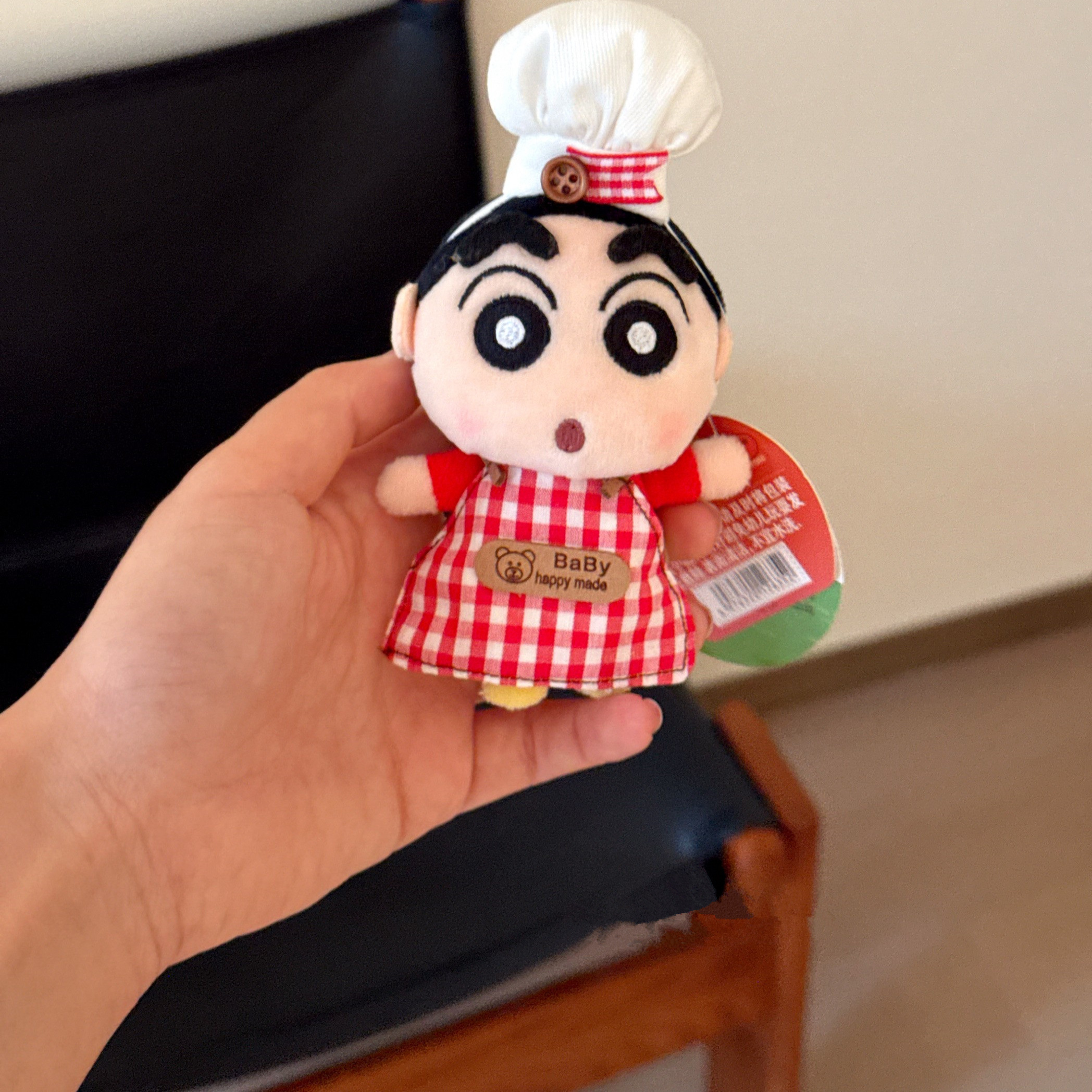 日本代购厨师蜡笔小新书包挂件毛绒公仔玩偶车钥匙扣挂饰创意礼物