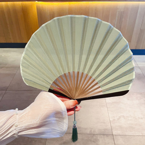 纯色贝壳扇子复古折叠小扇子