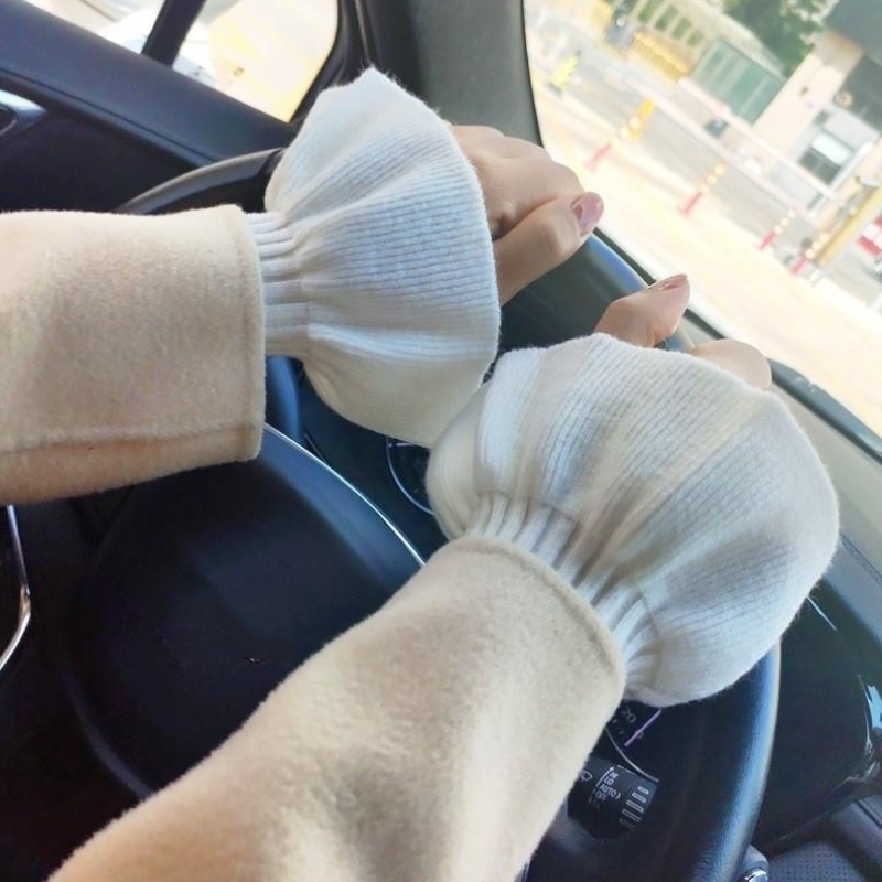 单独毛衣袖子针织手套女冬季假袖口护腕保暖袖套漏指写字学生保暖