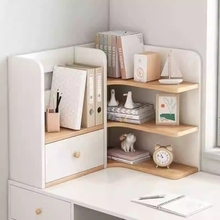 桌面置物架桌上转角书架家用书桌收纳柜宿舍工位办公桌简易小书柜