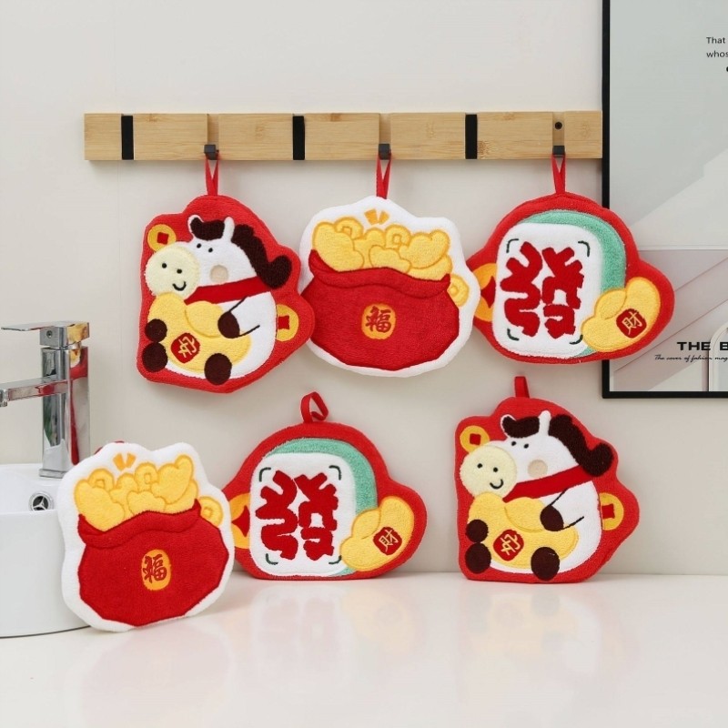 新年喜庆马年擦手巾挂式可爱擦手布厨房卫生间超强吸水加厚擦手帕,家庭/个人清洁工具,厨房擦手巾,淘宝优惠券,粉丝福利购,淘宝优惠卷