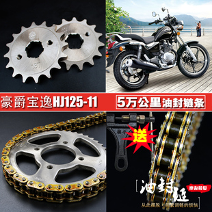宝逸HJ125 提速大小飞链轮牙盘套链 150 11摩托车油封链条链盘套装