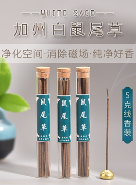 火白鼠尾草线香净化空间充能消磁负能量睡眠熏香家用室内香薰持久