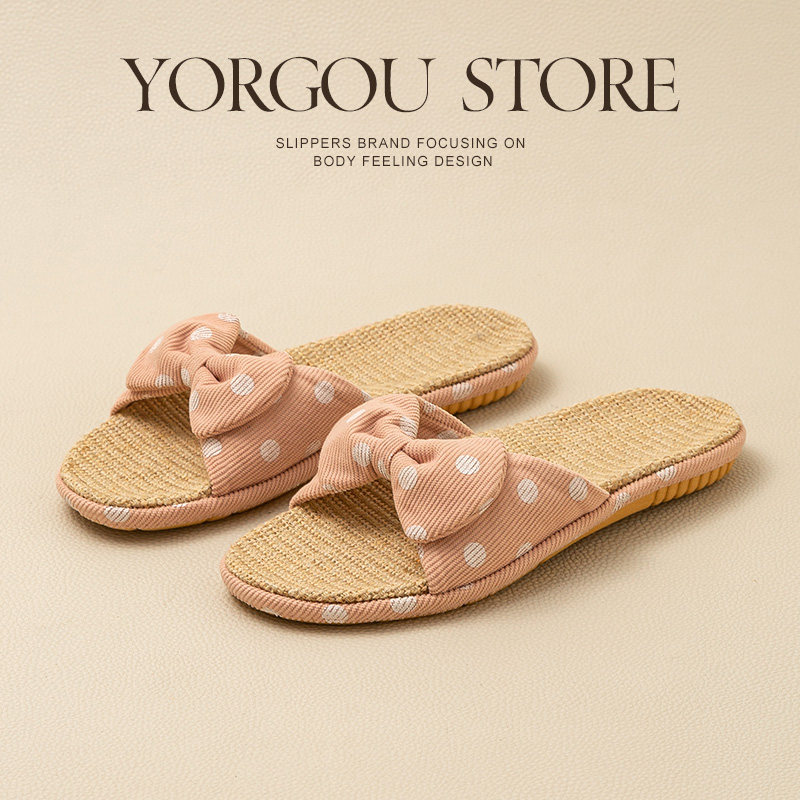 远港蝴蝶结亚麻拖鞋女夏季居家用吸汗防臭抗菌男室内防滑地板春秋,居家布艺,居家亚麻拖鞋,淘宝优惠券,粉丝福利购,淘宝优惠卷