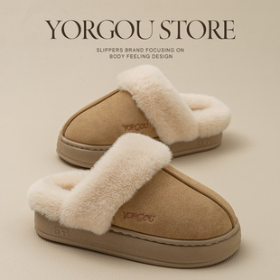 居家保暖毛毛绒室内男冬天厚底家居 2025新款 远港棉拖鞋 女士秋冬季