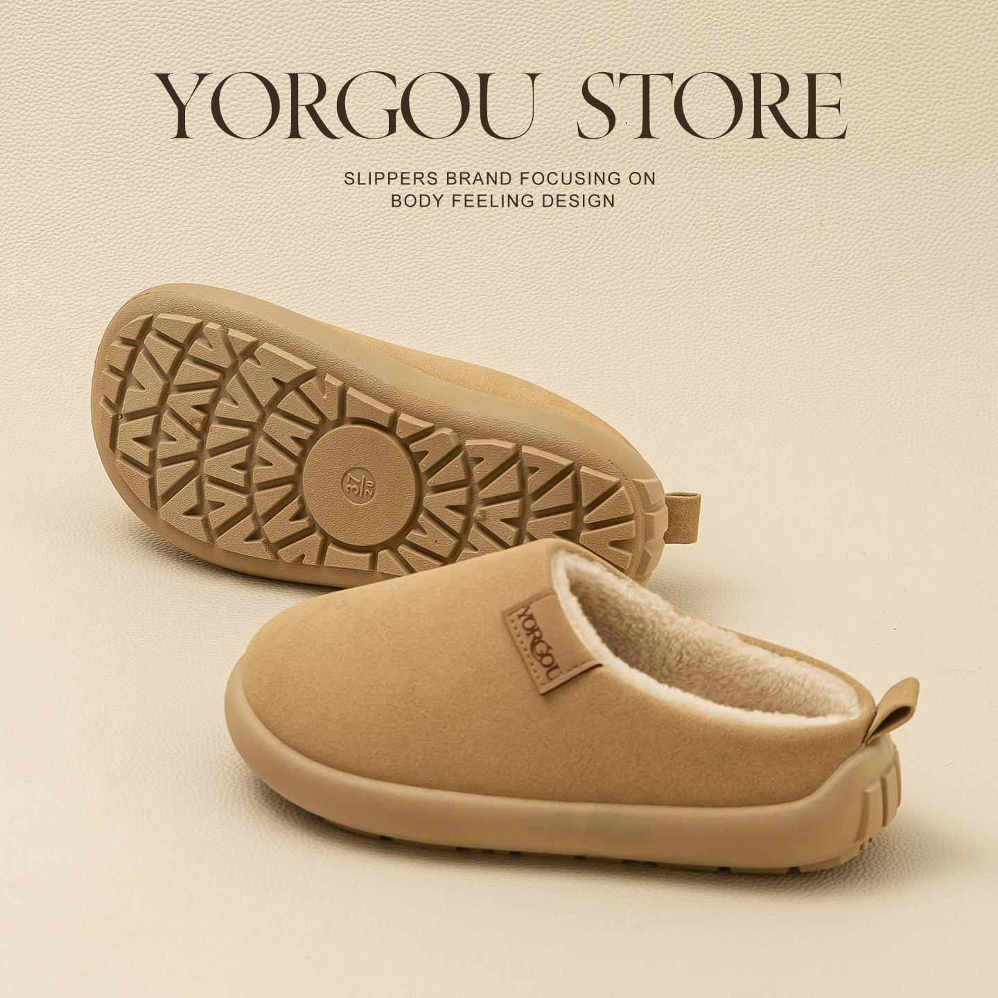 远港可拆卸休闲棉拖鞋冬天一脚蹬