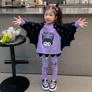 小女孩穿搭礼服卡通宝宝儿童装 新款 衣服 女童春秋季 库洛米卫衣套装