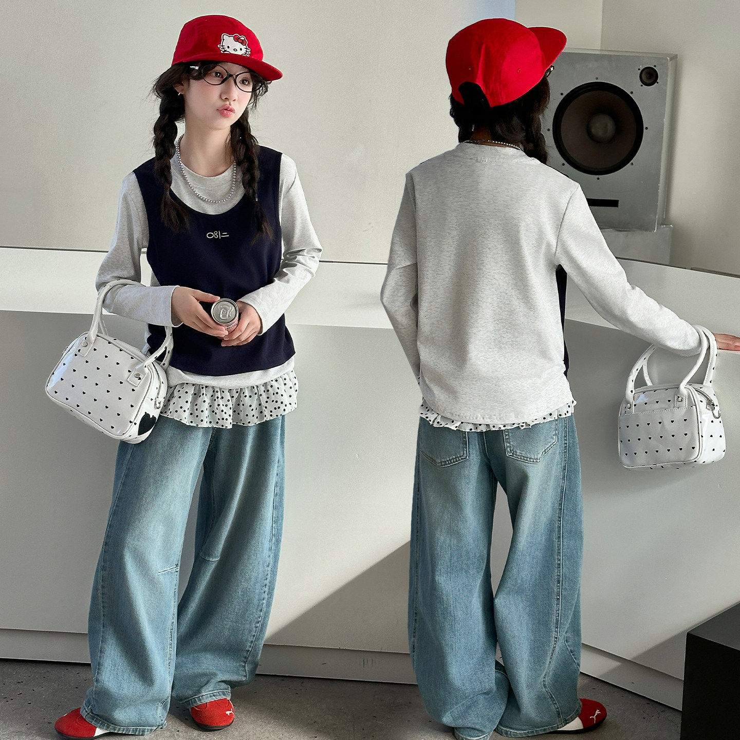 新款女童中大童2026卫衣儿童女孩套装休闲两件两件套洋气假春秋潮