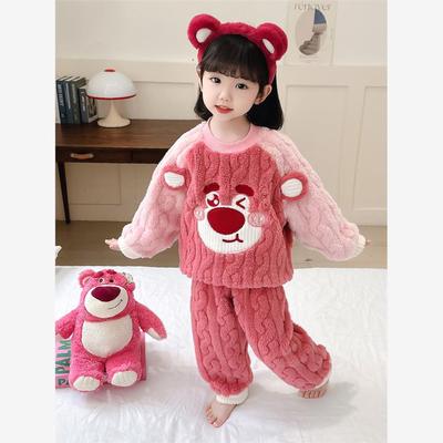 女小童珊瑚绒睡衣冬季女