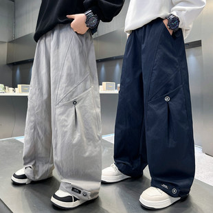 春装儿童直筒新款款休闲裤子男童春秋工装裤2026男孩长裤大童裤子