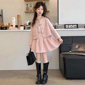 大童小儿童女孩洋气外套春秋连衣裙2026裙子女童香风春装套装新款