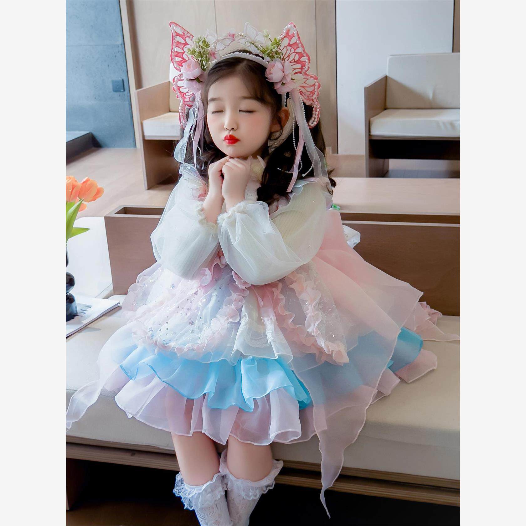 美乐蒂公主裙女童2025年秋季新款生日礼服女孩花仙子小洋裙洛丽塔
