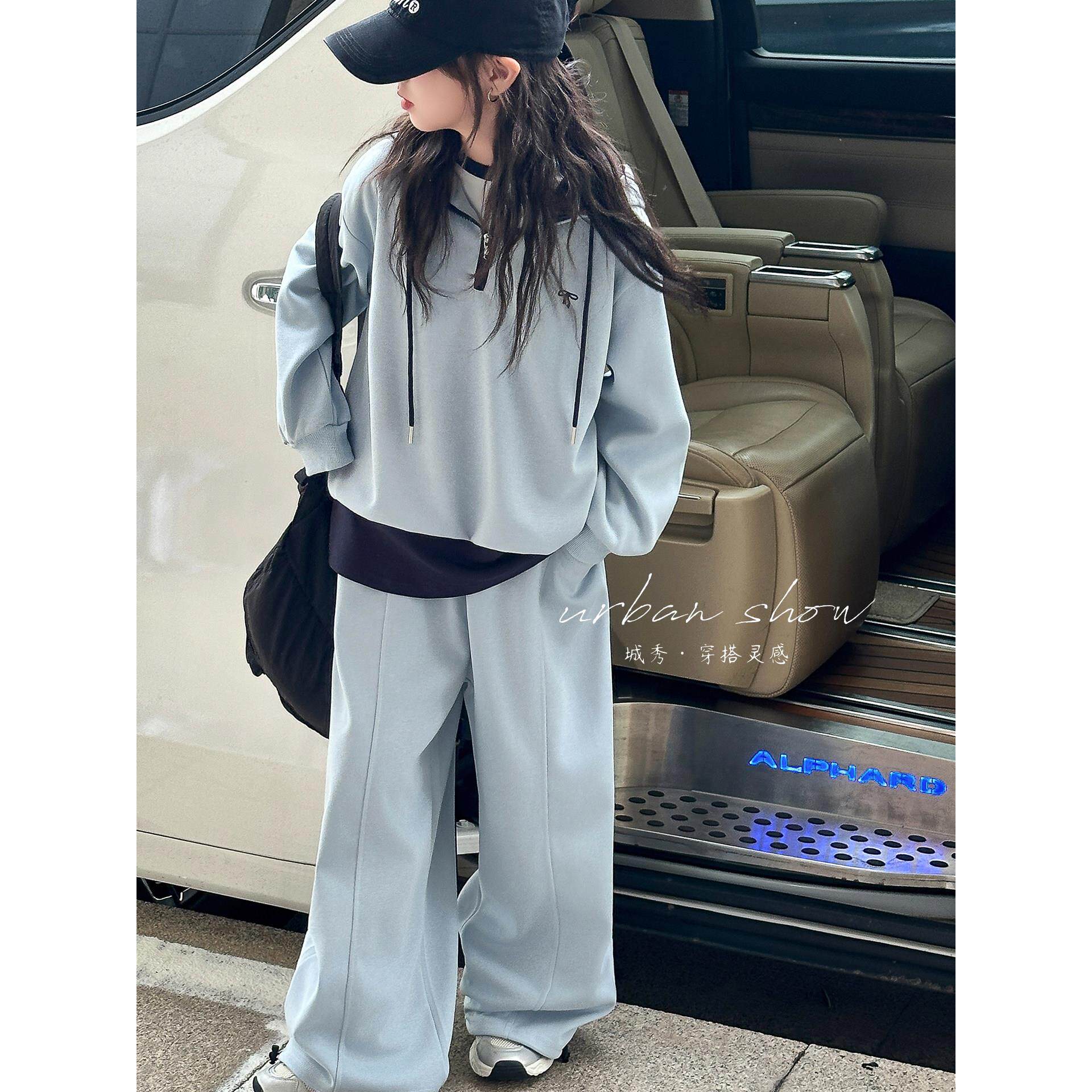 腿2026中大童卫衣套装童装儿童韩范阔两件套新款洋气春装春秋女童