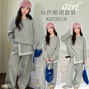 休闲两件套运动套装儿童女童春装搭大童穿女孩新款阔腿裤韩系2026