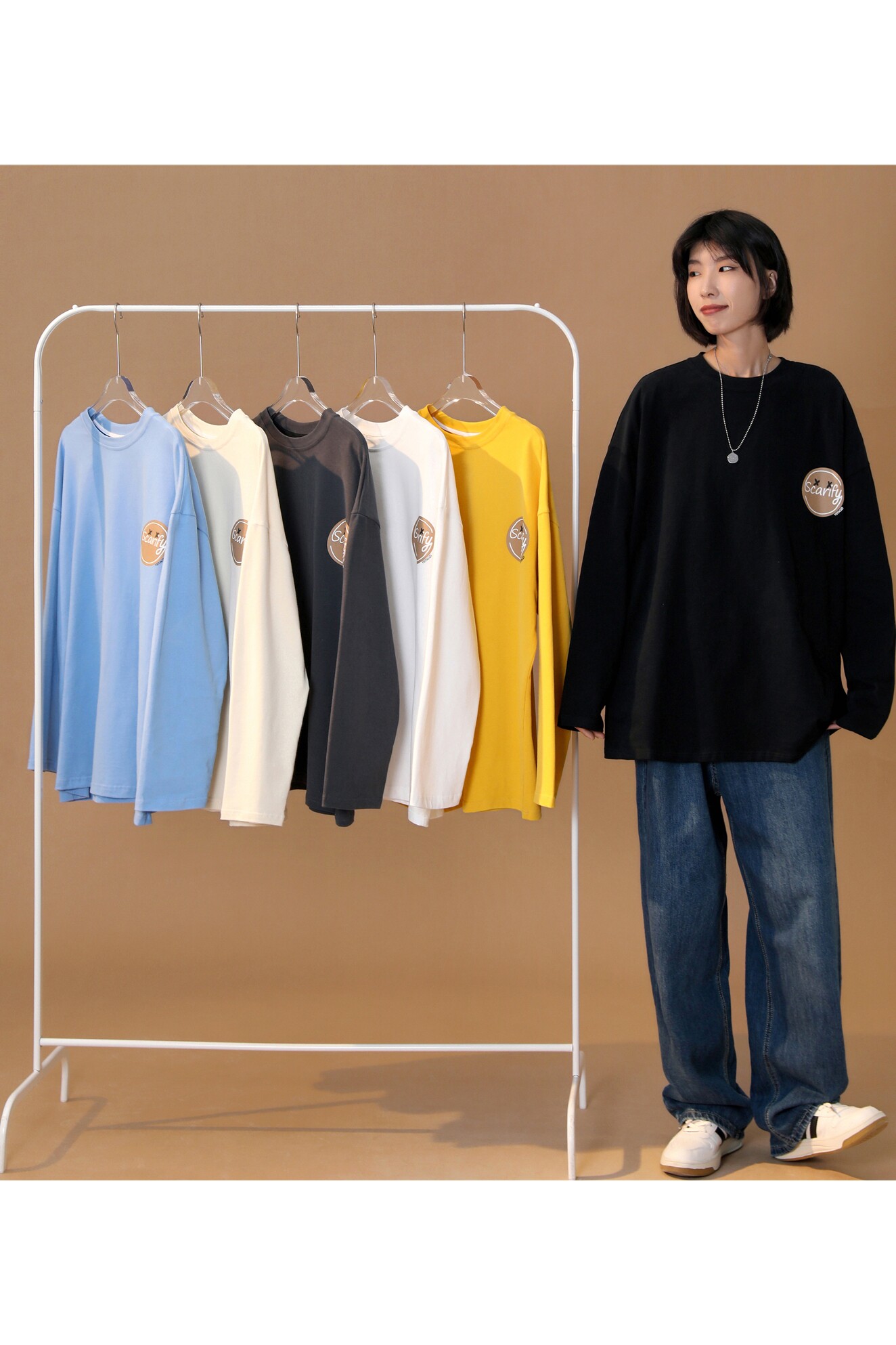 21年秋季重磅纯棉长T197-5-CX002-P38控价48,女装T恤,星座197-5
