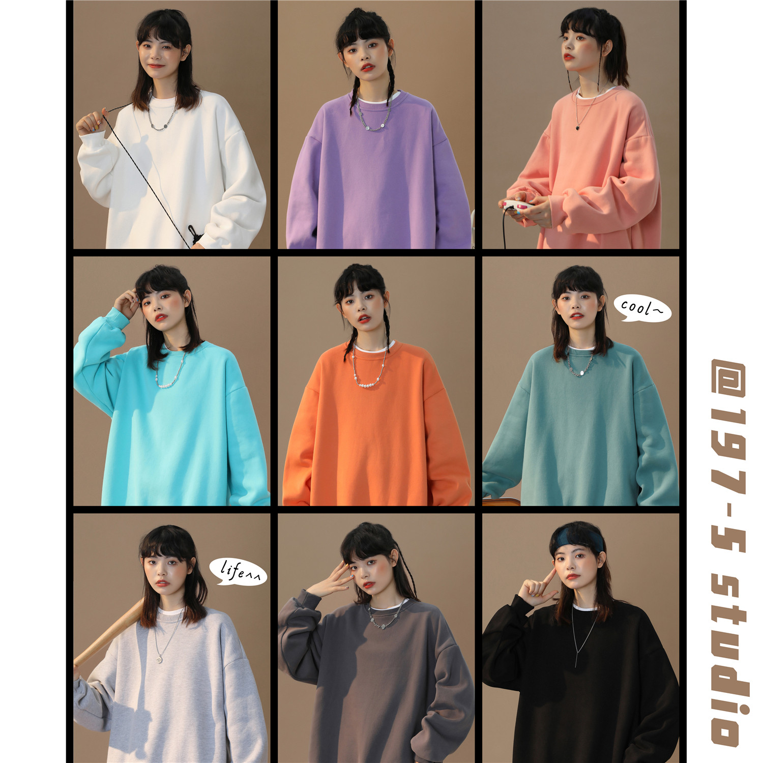 21年秋季新款圆领卫衣197-5-WY002-P38控价48，女装卫衣/绒衫，星座197-5