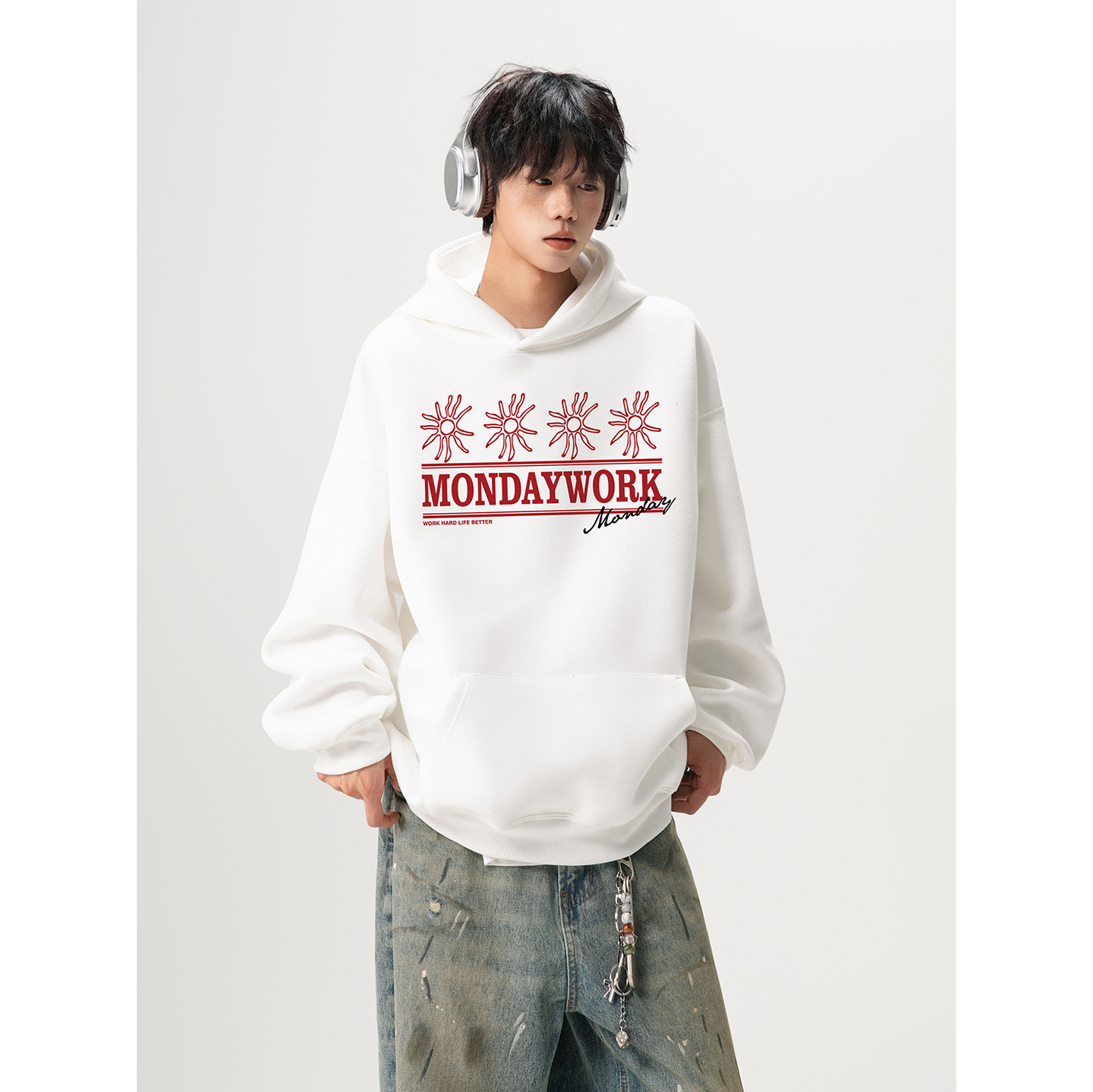 2025新款420克华棉连帽卫衣A336-HH1410-特P50（60棉40聚酯纤维,男装T恤,电商A336-1