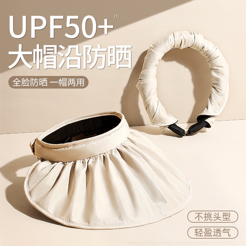 防晒帽女夏季紫外线黑胶遮