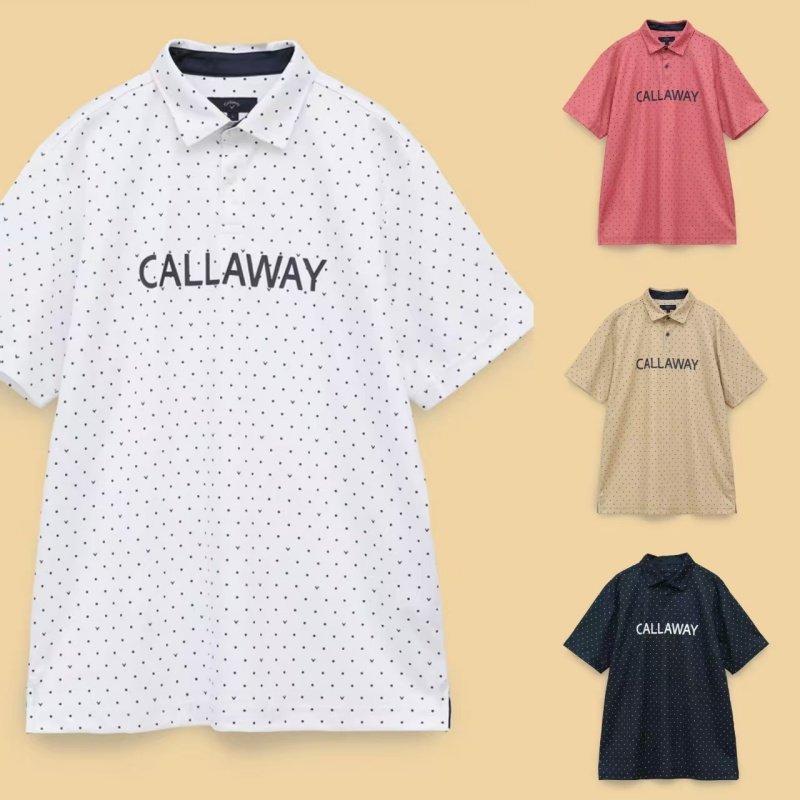 日本Callaway卡拉威高尔夫男波点透气短袖T恤POLO衫正品25年新款