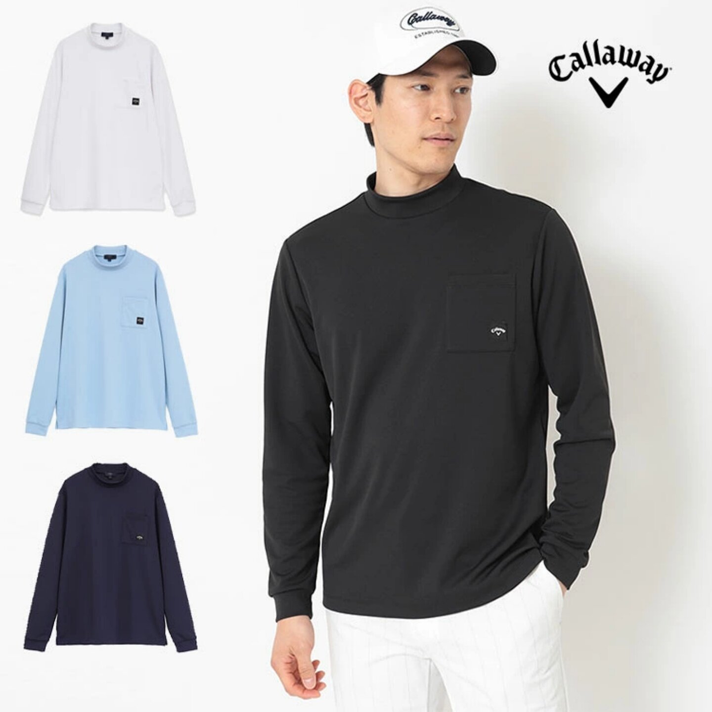 日本Callaway卡拉威26秋冬新高尔夫男长袖小高领T恤套头衫4L大码