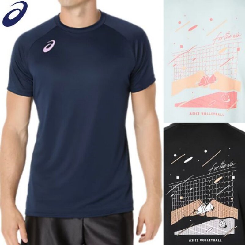 25年春夏日本ASICS亚瑟士排球服男士运动速干汗衫短袖T恤正品代购