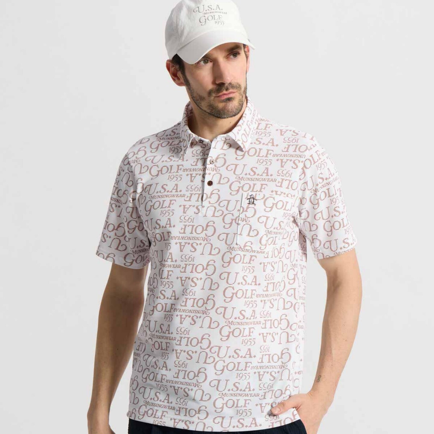 日本产Munsingwear万星威26新夏高尔夫男装条纹短袖T恤POLO衫正品