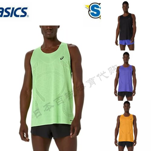 26年新日本ASICS亚瑟士男士跑步背心夏季速干无袖T恤坎肩正品代购