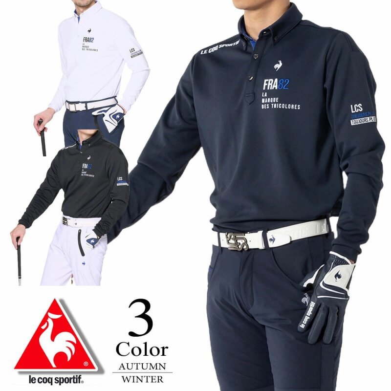 日本高尔夫球服Le coq sportif乐卡克公鸡男24秋冬长袖T恤POLO衫
