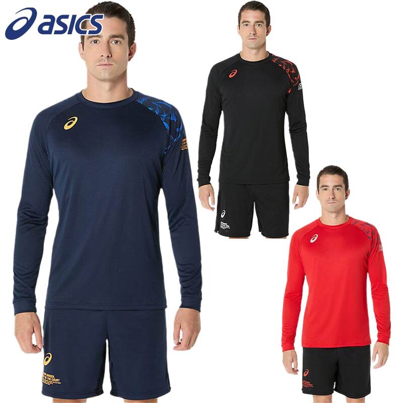 日本排球服25年春秋ASICS亚瑟士男女运动速干汗衫长袖T恤正品代购