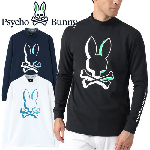 日本潮牌高尔夫服装Psycho Bunny Golf骷髅兔长袖圆领T恤正品代购