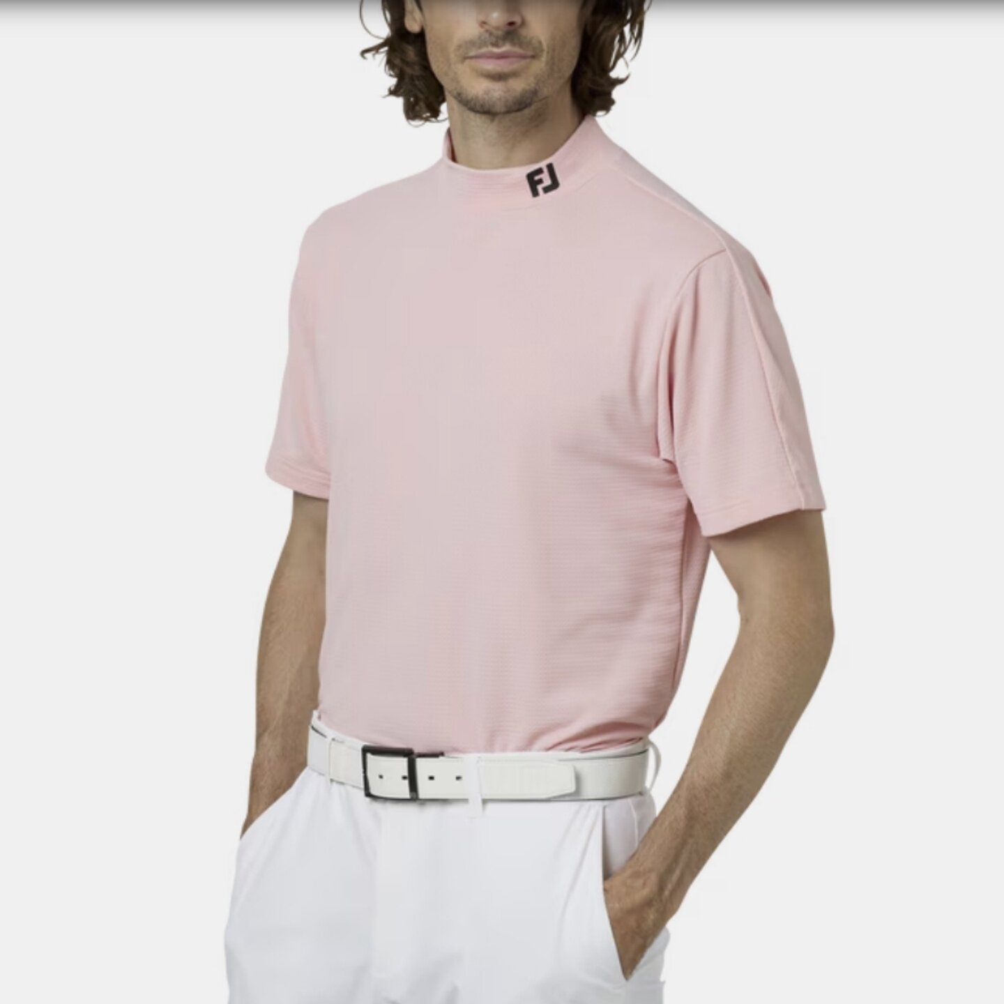 日本FootJoy FJ高尔夫男装golf单色短袖T恤小高领上衣25秋冬正品