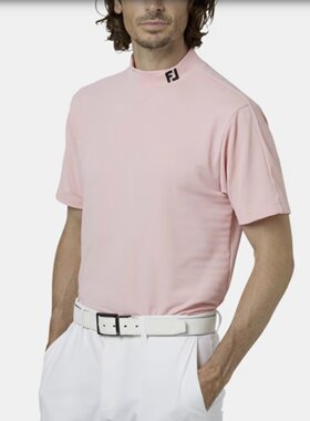 日本FootJoy FJ高尔夫男装golf单色短袖T恤小高领上衣25秋冬