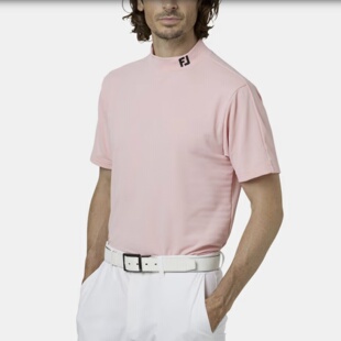 日本FootJoy FJ高尔夫男装golf单色短袖T恤小高领上衣25秋冬正品