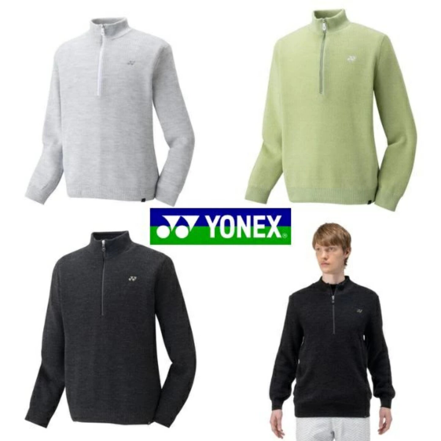 日本产YONEX尤尼克斯25秋冬男士高尔夫服装半拉链毛衣针织衫正品