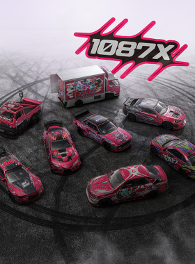 拓意1087X漂移车队端盒套装盲盒货车小卡车GT86/S13/E46赛车模型