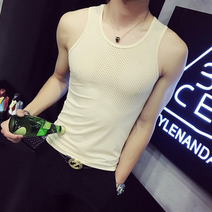 2M-5XL高转化背心夜店型男硬汉英伦风大码镂空汗马甲 B03P20图片