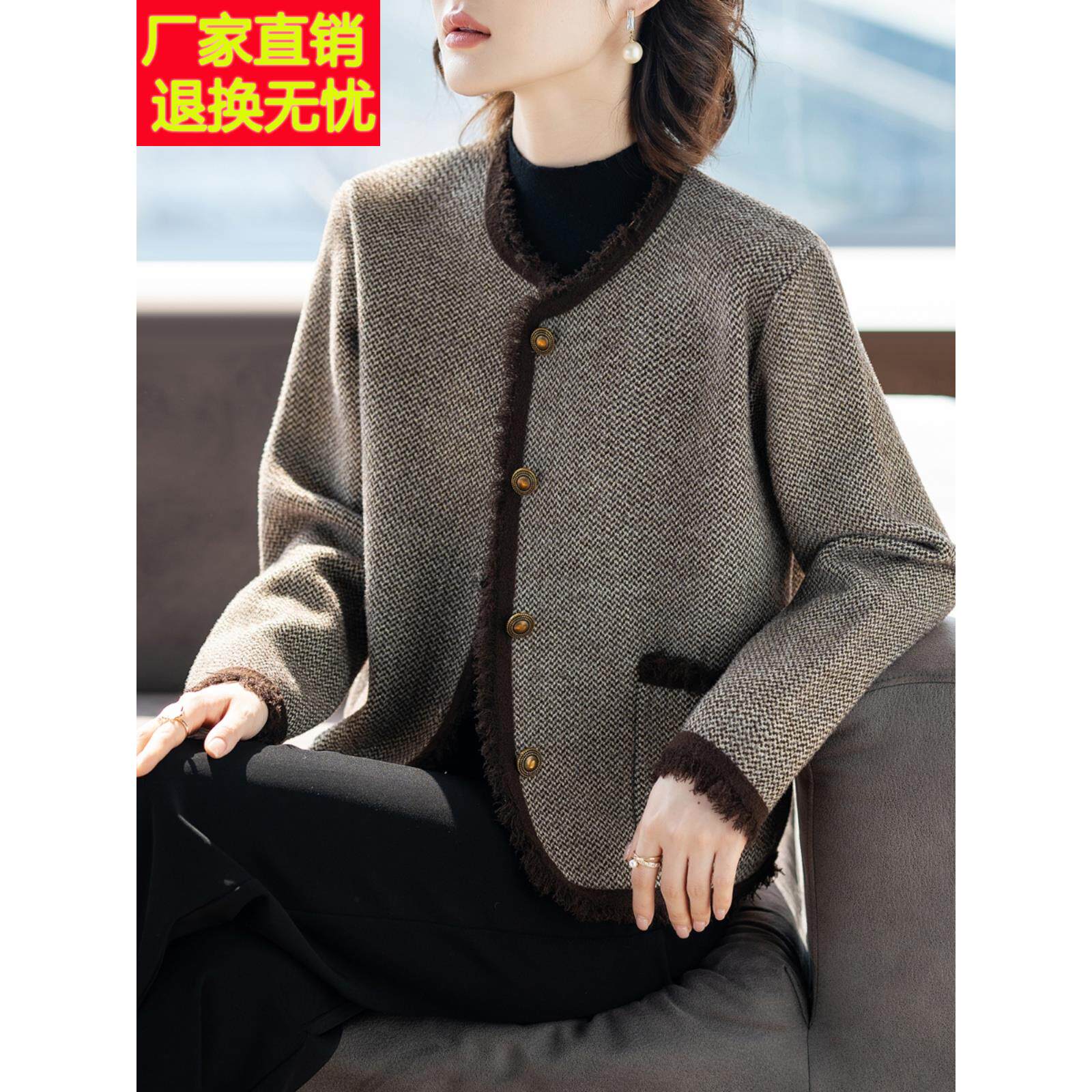 中老年人春秋外套女士小个子妈妈春装50多岁洋气质时尚新款上衣服