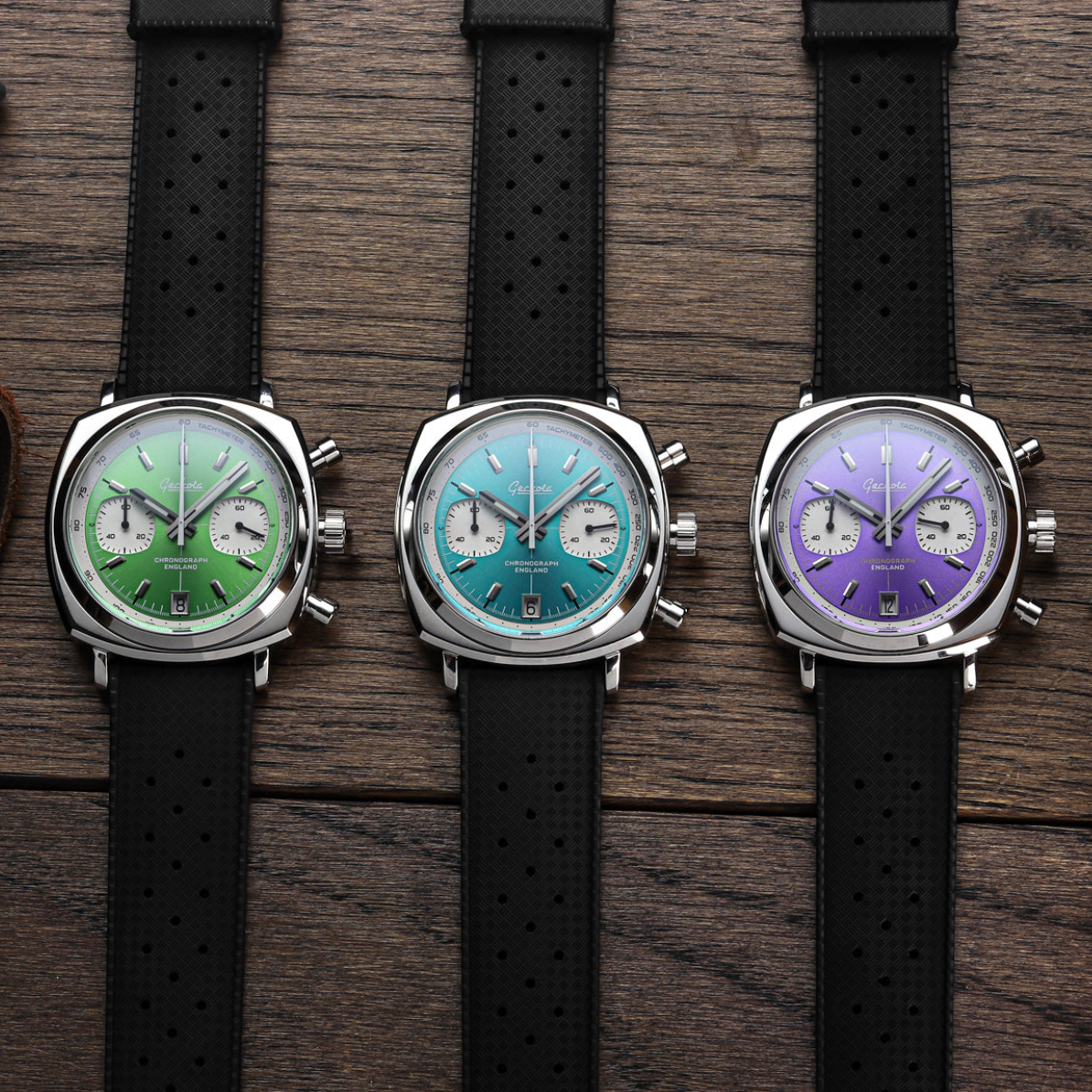 官网代购英国小众geckota c-01复古方形石英计时表