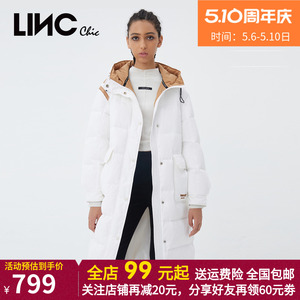 LINC金羽杰羽绒服女2022冬中长款反季羽绒服女款外套Y21808216