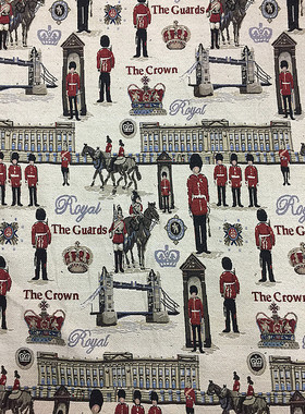 轻袭女王-手工DIY沙发套童话风格王国丹麦红色士兵提花时装面料