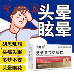 初康晕宝党参黄芪益智仁泰克西维脑心宝头脑昏沉头晕眩晕记忆减退
