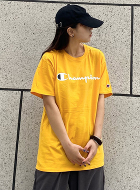 【美国购入】champion正品美版潮流男女情侣草写印花短袖T恤GT23H