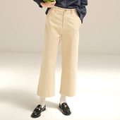 SOLI 米白色灯芯绒宽松九分裤 素白已然 经典 ECRU 型 秋冬B入 好版