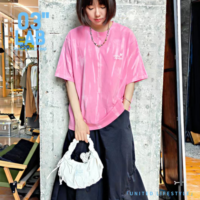 美式复古扎染做旧英文标语短袖