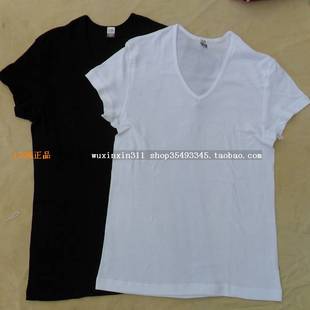 汗衫 三枪男款 弹力棉老头衫 T恤舒肤纯棉 纯色打底夏22503A0 V领短袖